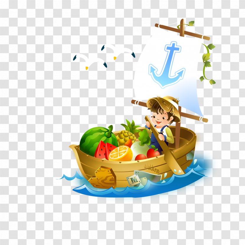 Cartoon Boat Illustration - Dragon - Children Rowing Transparent PNG
