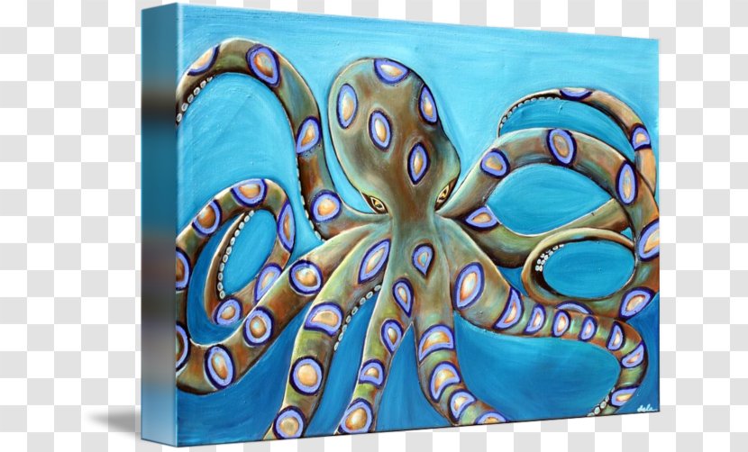 Octopus Art Cephalopod Turquoise - Greater Blueringed Transparent PNG