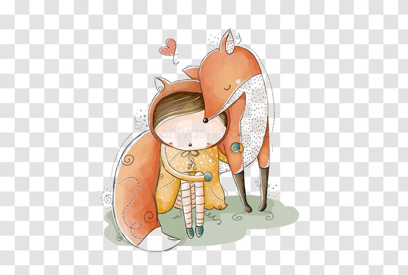 Child Drawing Art Illustration - Heart - Children And The Fox Transparent PNG