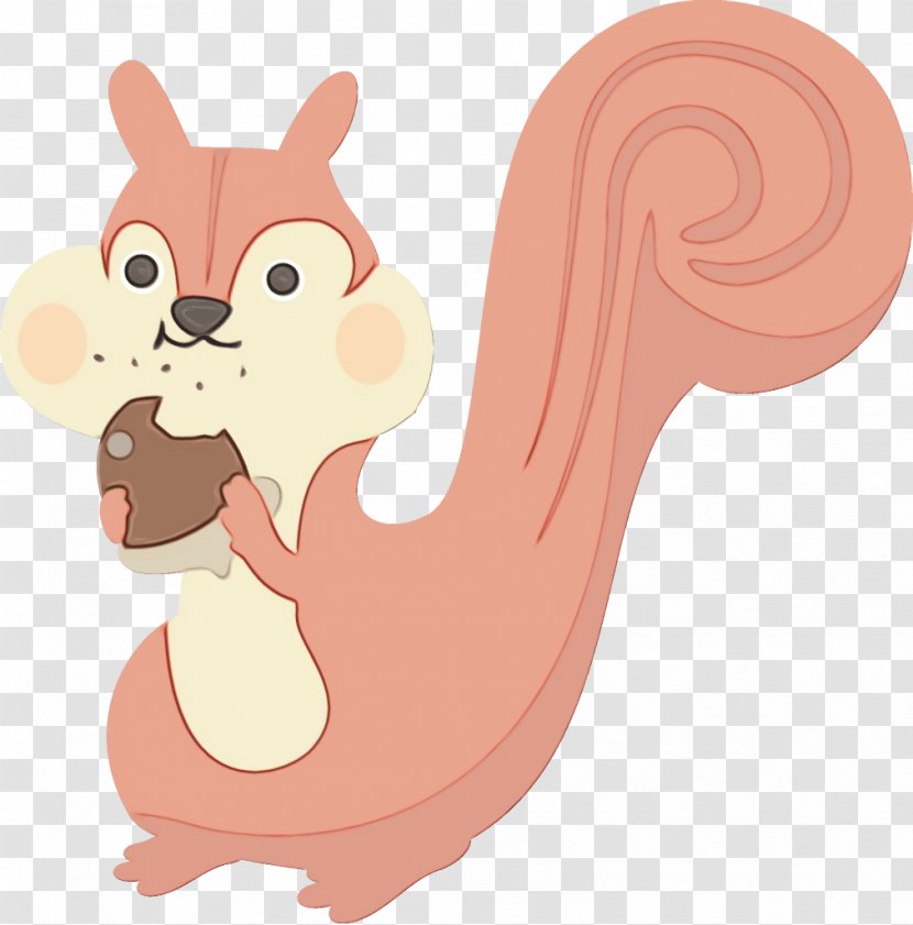 Squirrel Cartoon Pink Tail Animal Figure - Ear Transparent PNG