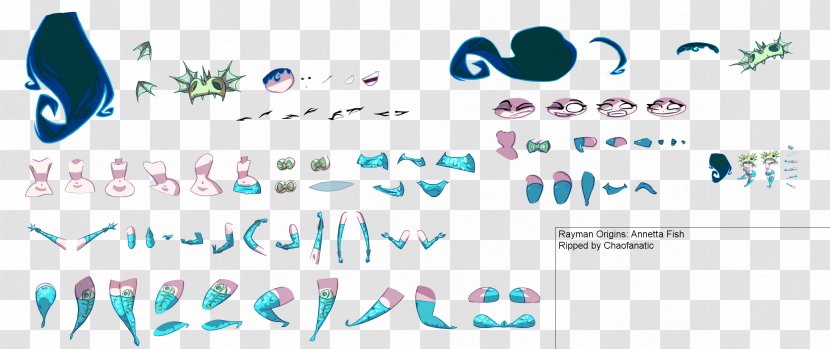 Rayman Origins Adventures Video Game Wii - Blue - Sprite Animation Transparent PNG