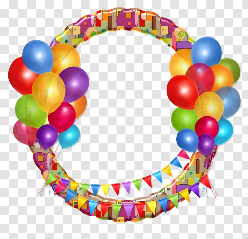 Balloon Birthday Party Clip Art - Frame - Round Decorative Balloons Transparent PNG