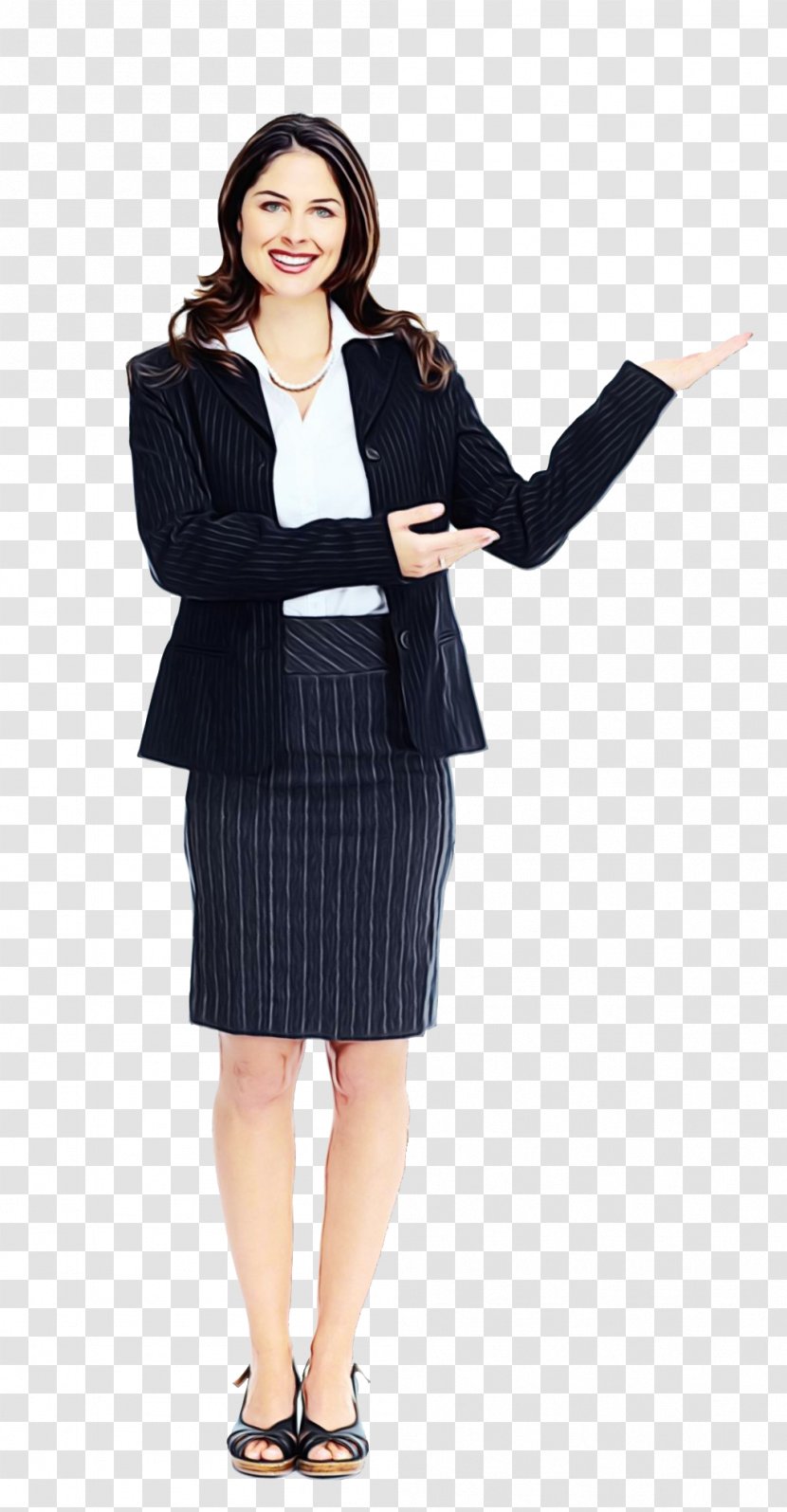 Business Woman - Standing - Tuxedo Coat Transparent PNG