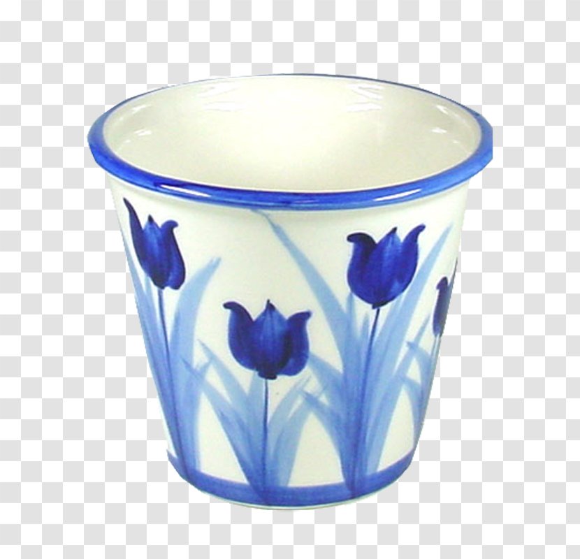 Ceramic Vase Glass Blue And White Pottery Mug - Flowerpot Transparent PNG