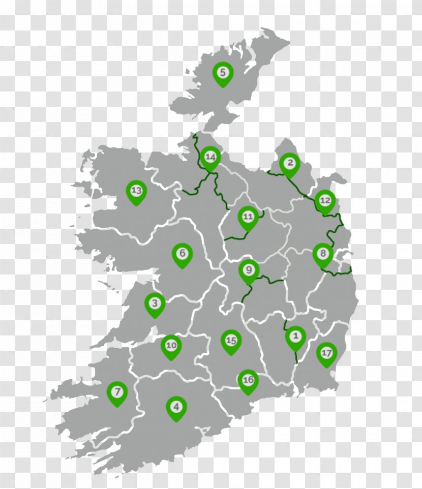 Ireland Map Royalty-free - Organism - Carlow Transparent PNG