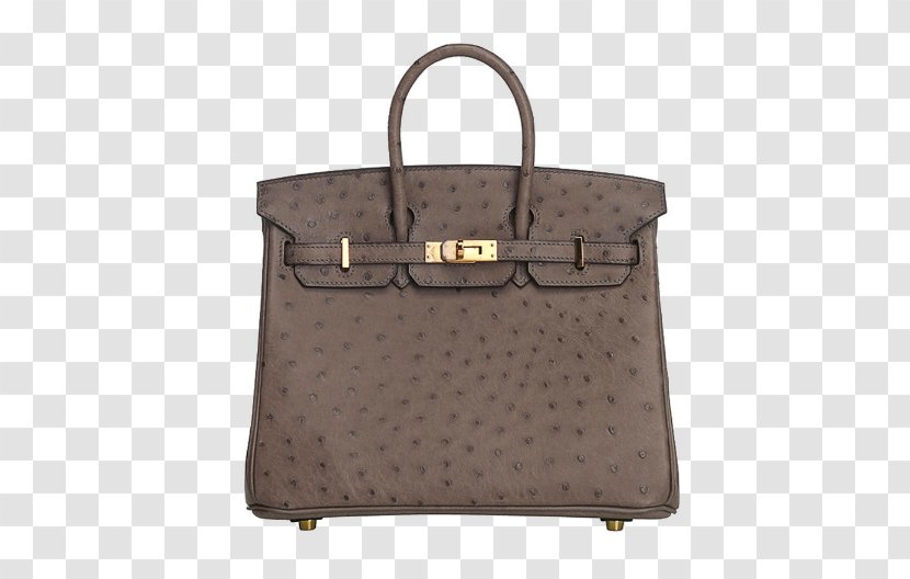 Handbag Birkin Bag Hermxe8s Leather - Beige - Hermes Platinum Package Gold Buckle 25CM Elephant Gray Ostrich Skin Handbags Transparent PNG