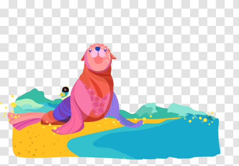 Sea Lion Fur Seal Cartoon Illustration - Cuteness - Creative Transparent PNG