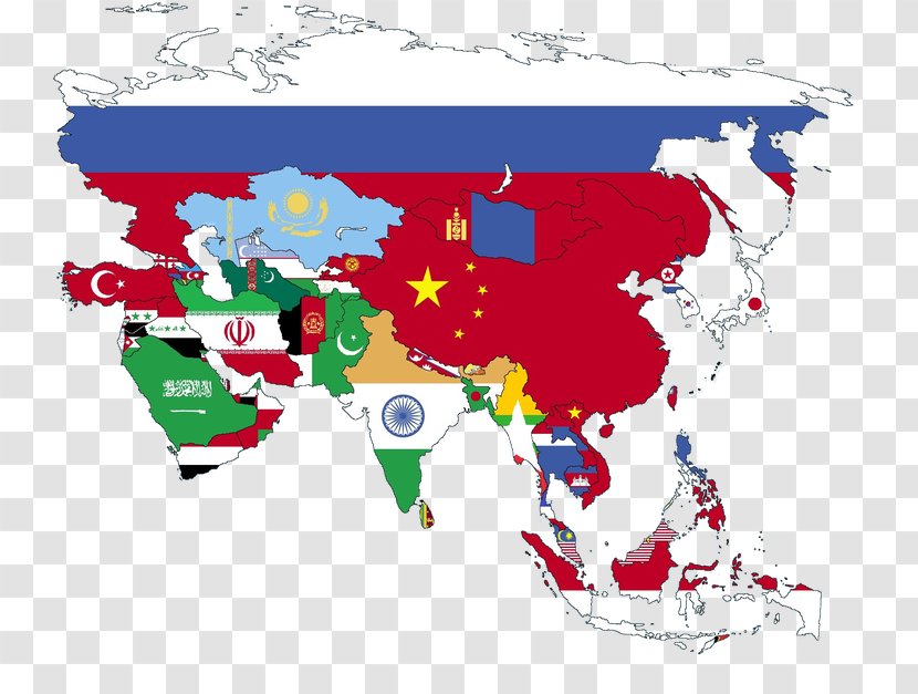 World Map Mapa Polityczna - Area - Asia Transparent PNG