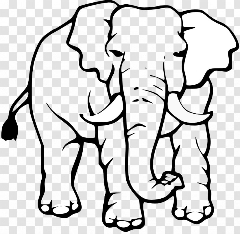 Asian Elephant Black And White Clip Art - Area - Clipart Transparent PNG