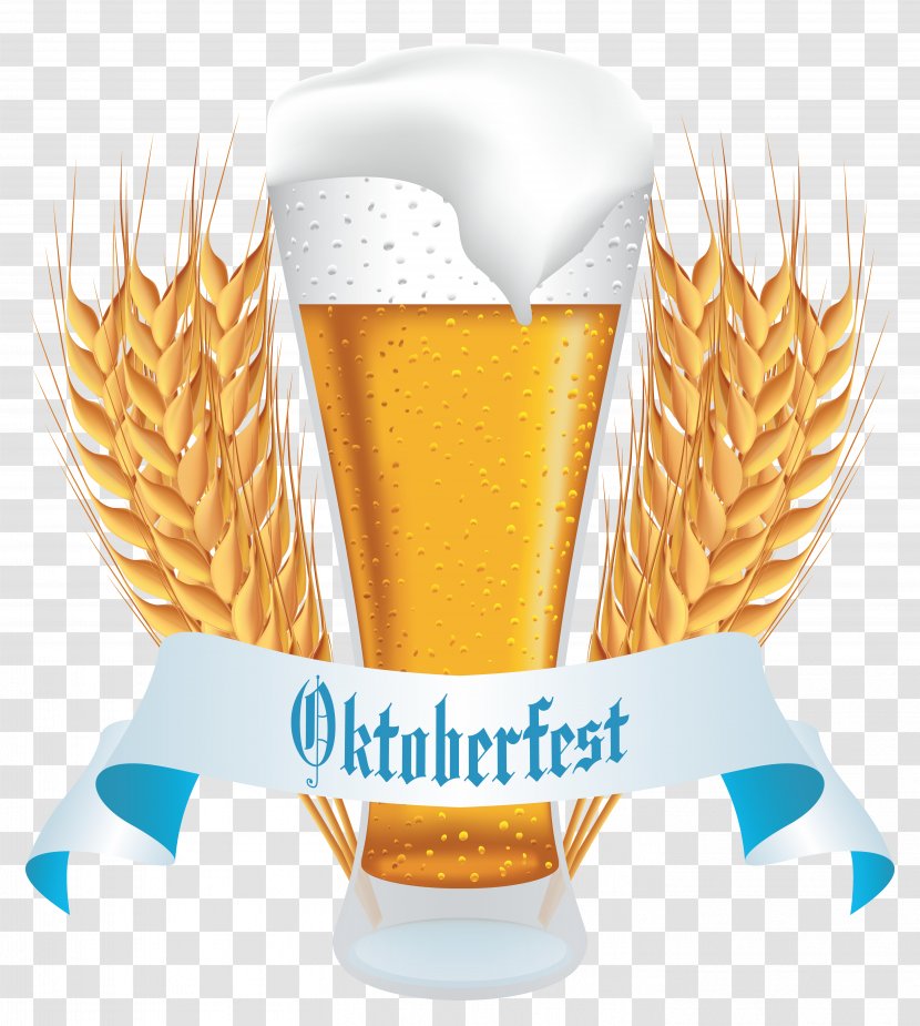Oktoberfest Wheat Beer Glassware Clip Art - Pretzel - With Banner Clipart Image Transparent PNG