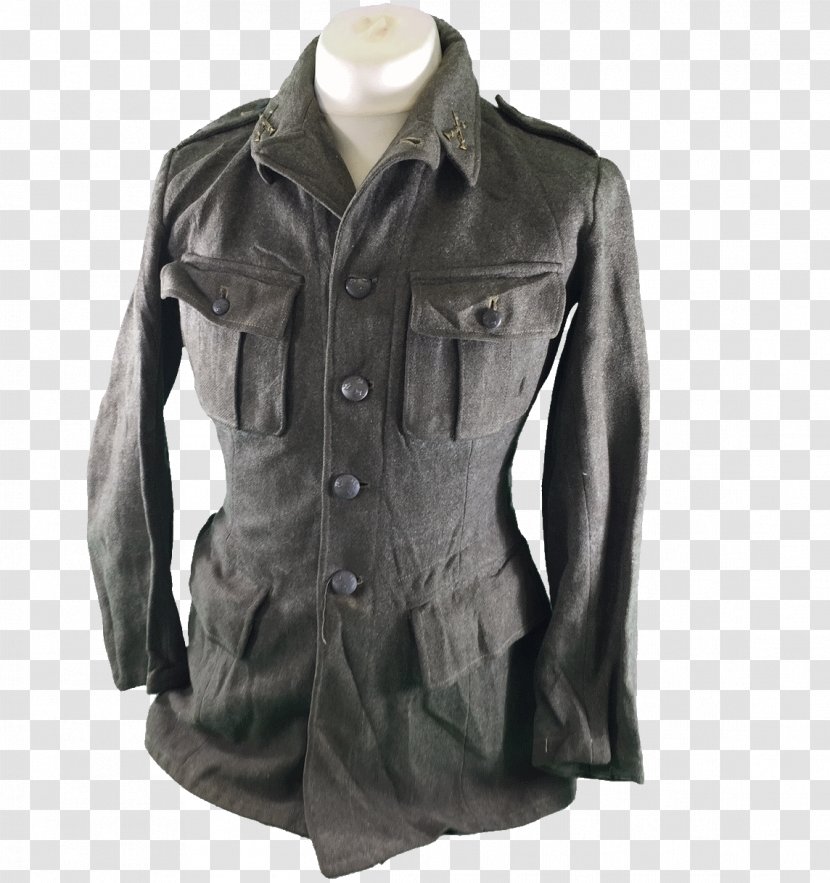 Leather Jacket - Vintage Military Transparent PNG