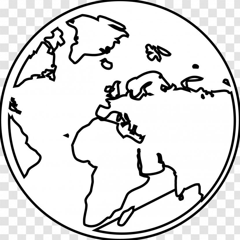 Earth Globe World Black And White Clip Art - Tree Transparent PNG
