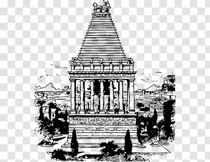 Mausoleum Clip Art - Place Of Worship - Black And White Transparent PNG