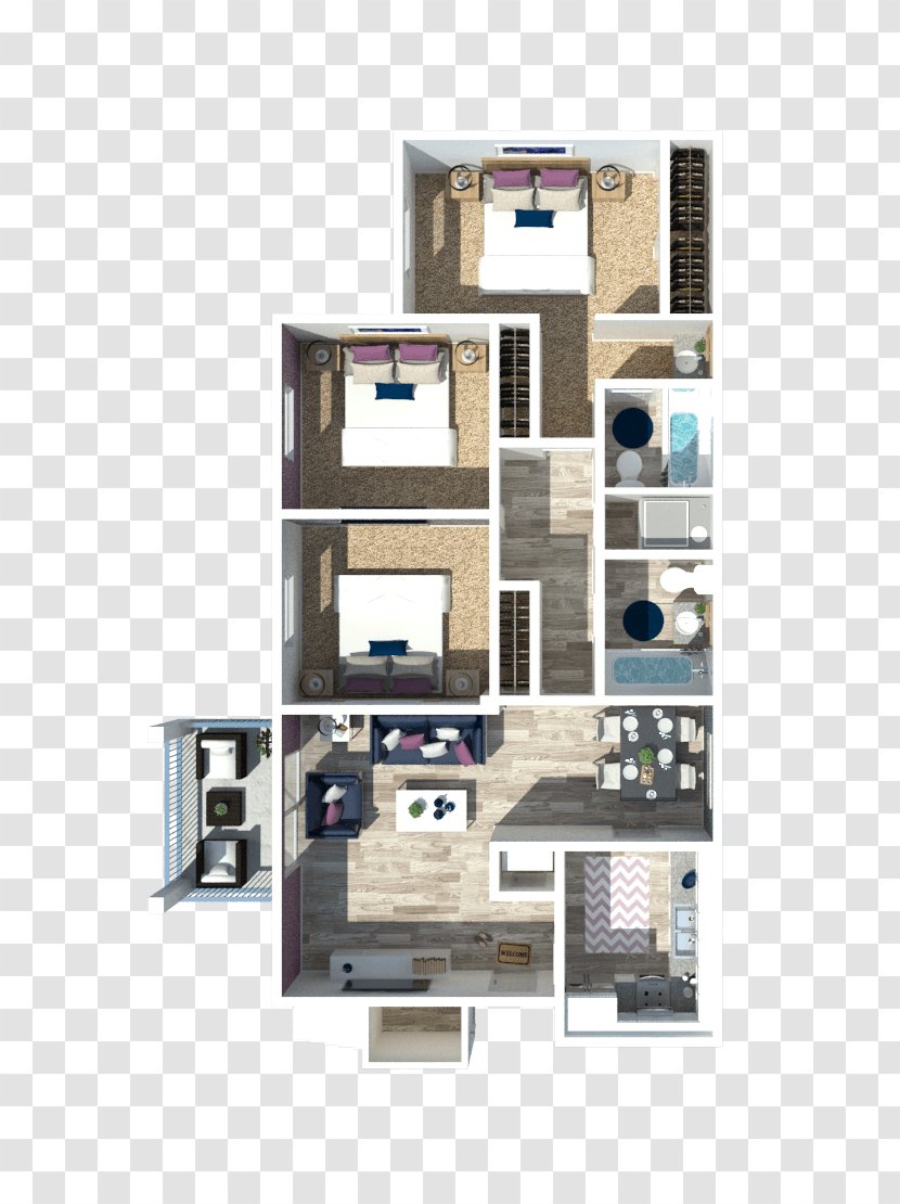Floor Plan - BEDROOM TOP VIEW Transparent PNG