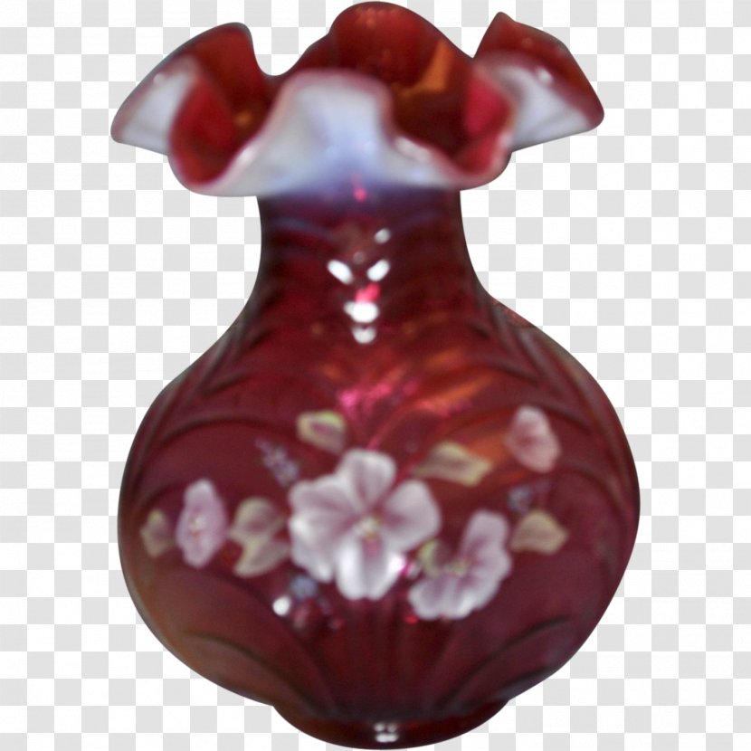 Glass Vase Artifact Maroon - Cranberry Transparent PNG