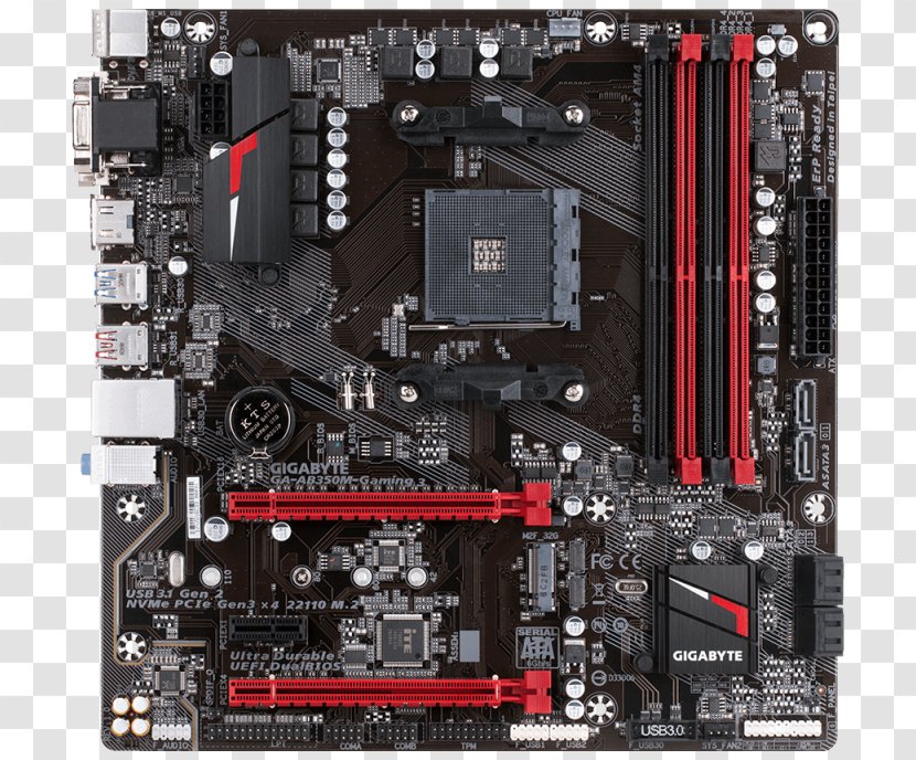 Socket AM4 MicroATX CPU Ryzen Motherboard - Computer Component Transparent PNG