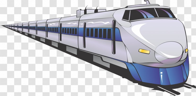 Toy Train Rail Transport High-speed Clip Art - Electric Locomotive - A Blue Pattern; Silhouette Of High Iron Transparent PNG
