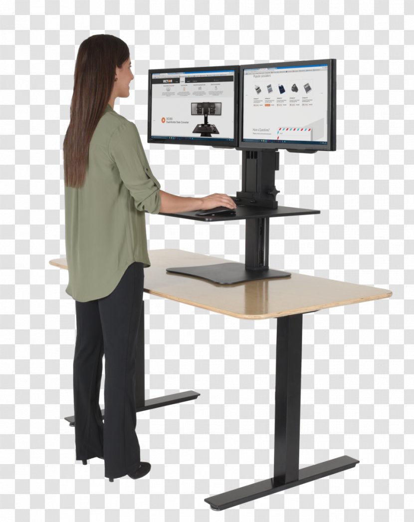 Standing Desk Sit-stand Computer Monitors - System Transparent PNG