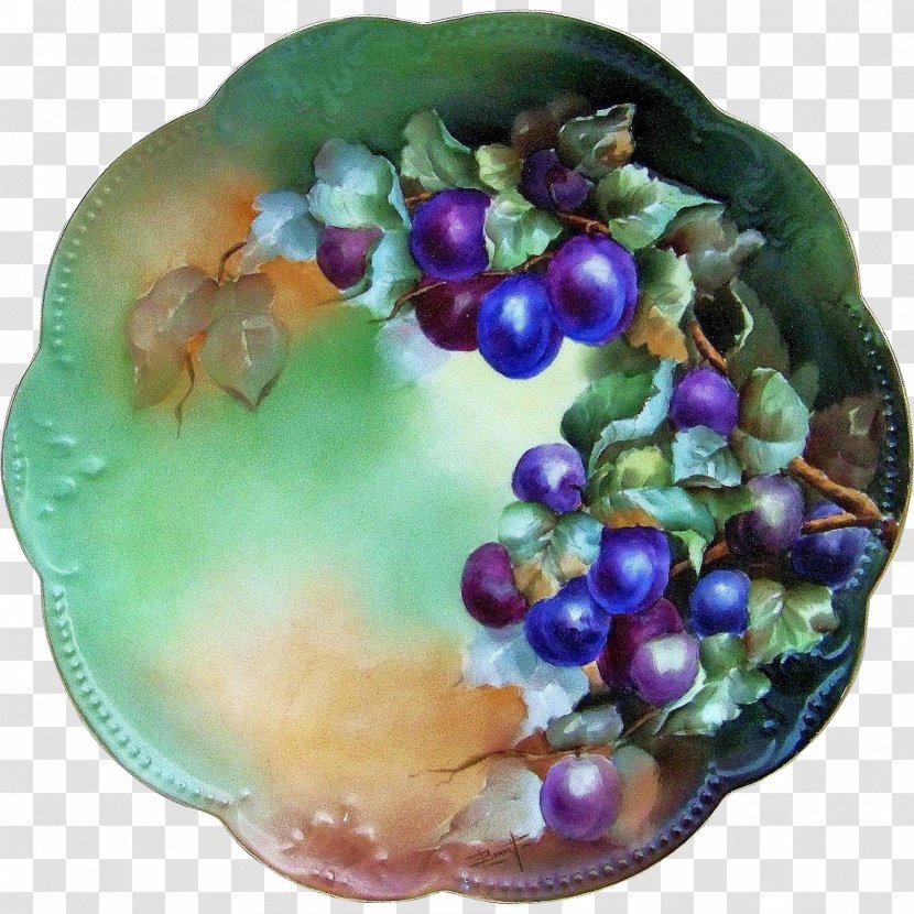 Fruit - Dishware - Hand Painted Grapes Transparent PNG