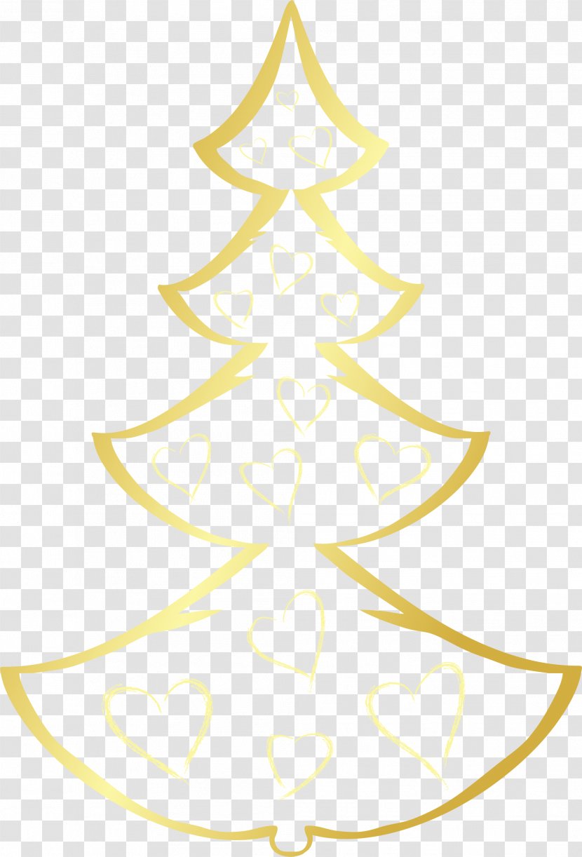 Christmas Tree Gold Illustration - Gift - Cartoon Golden Transparent PNG