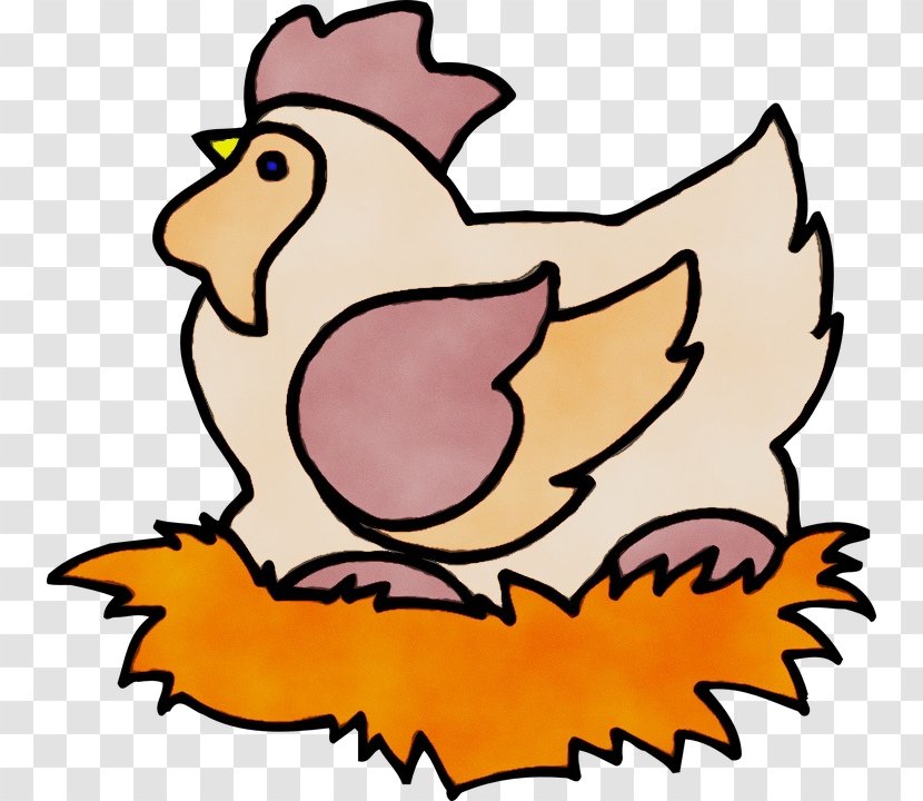 Clip Art Cartoon Chicken - Wet Ink Transparent PNG