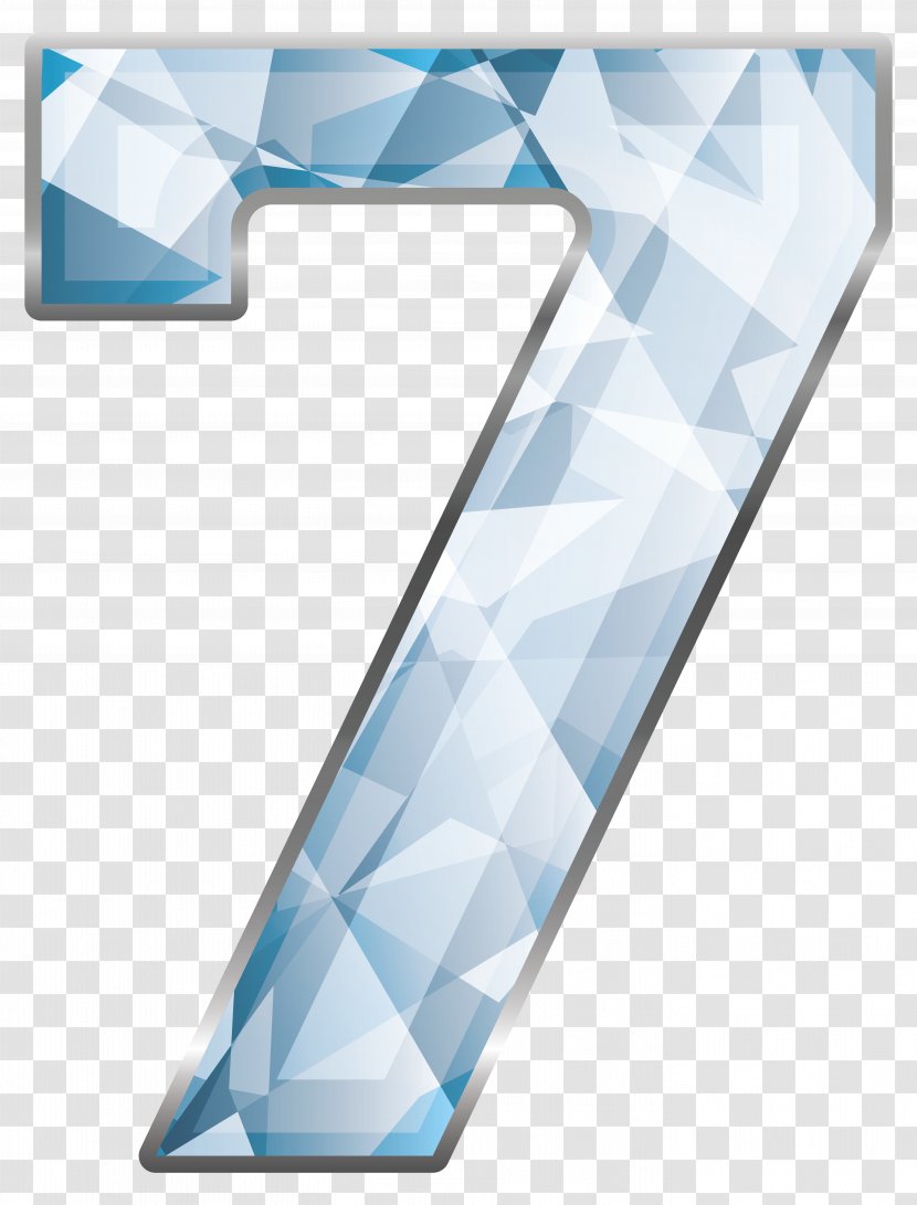 Clip Art - Azure - Crystal Number Seven Clipart Image Transparent PNG