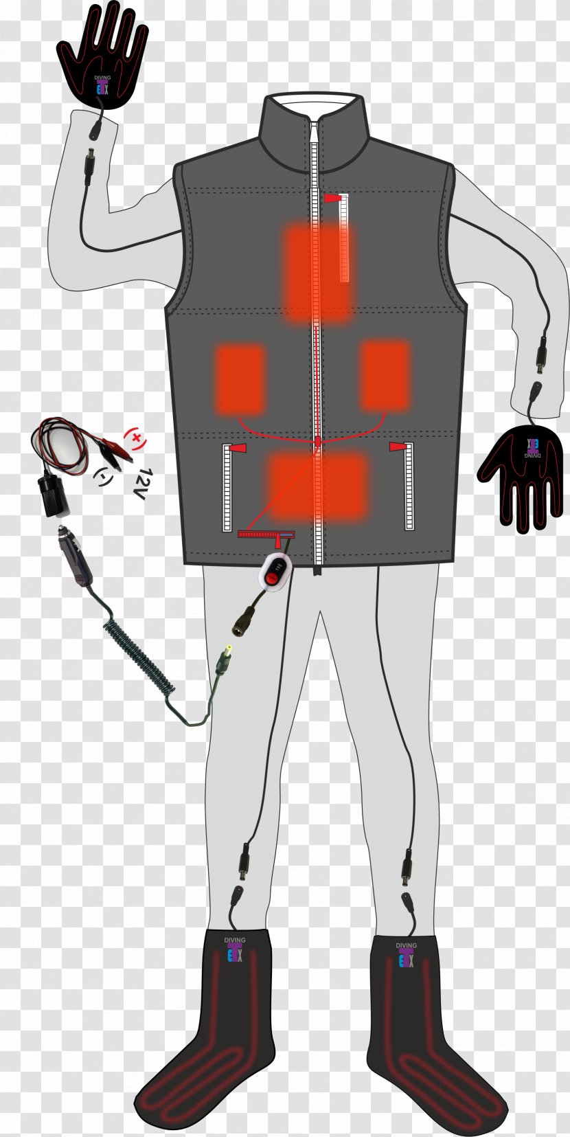 Glove Waistcoat Sock Heated Clothing - Robot - Fictional Character Transparent PNG