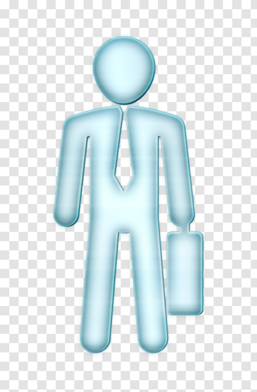 Businessman Standing With A Suitcase Icon Humans Resources Icon People Icon Transparent PNG