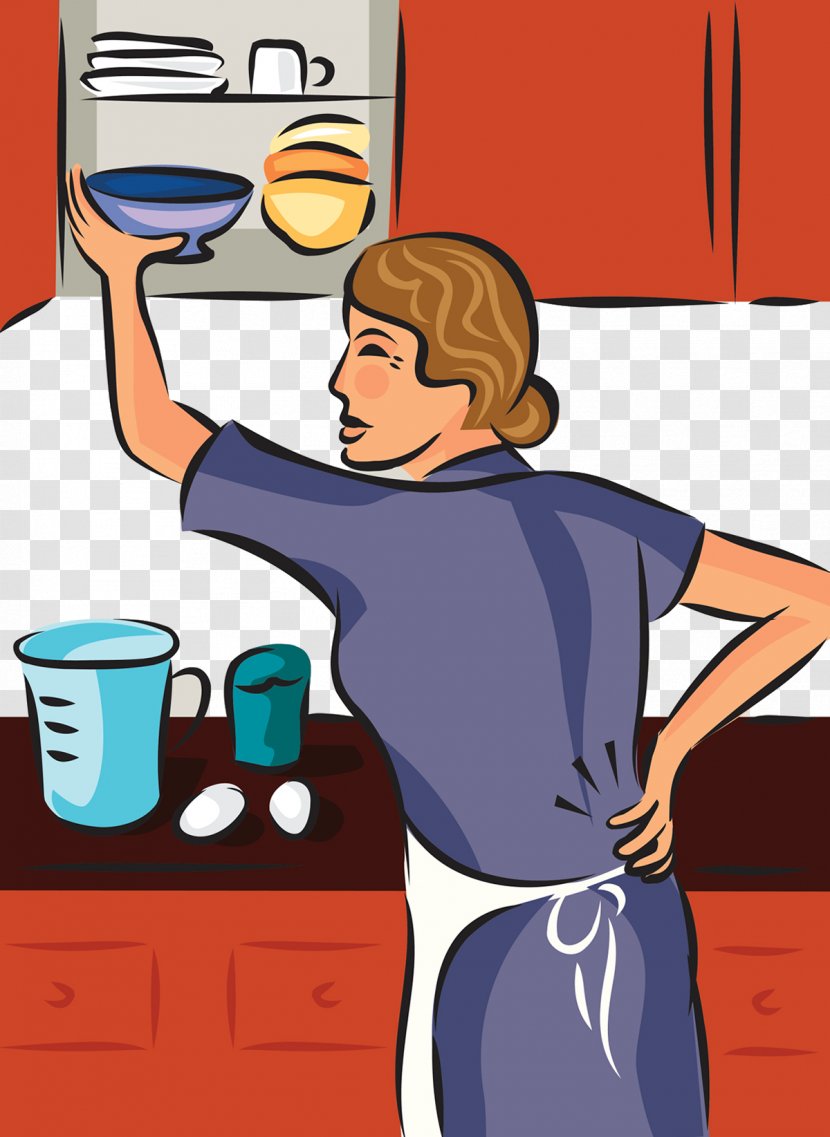 Dish Cupboard Kitchen Cabinet Tableware Illustration - Flower - Housewife Illustrator Transparent PNG