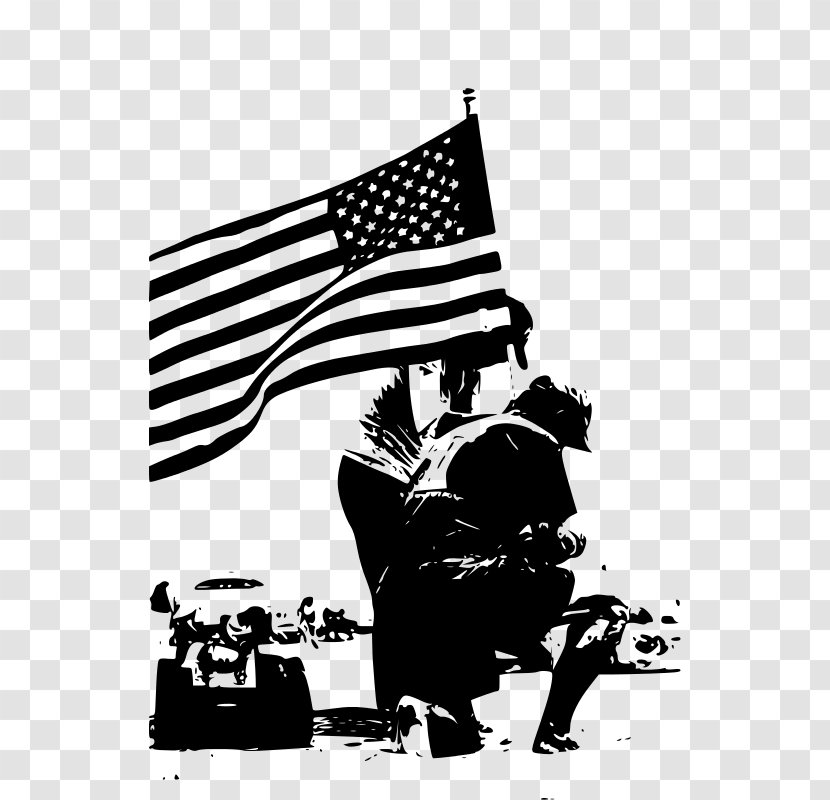 Black And White Memorial Day Clip Art - Vector Transparent PNG