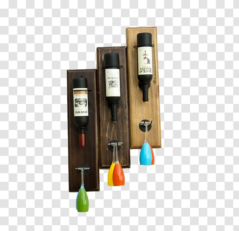 Red Wine Champagne Rack - Bottle - Retro Solid Wood Transparent PNG