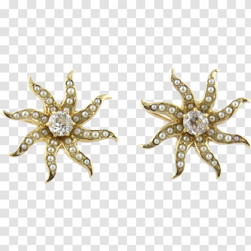 Earring Body Jewellery Gemstone Gold - Star Transparent PNG