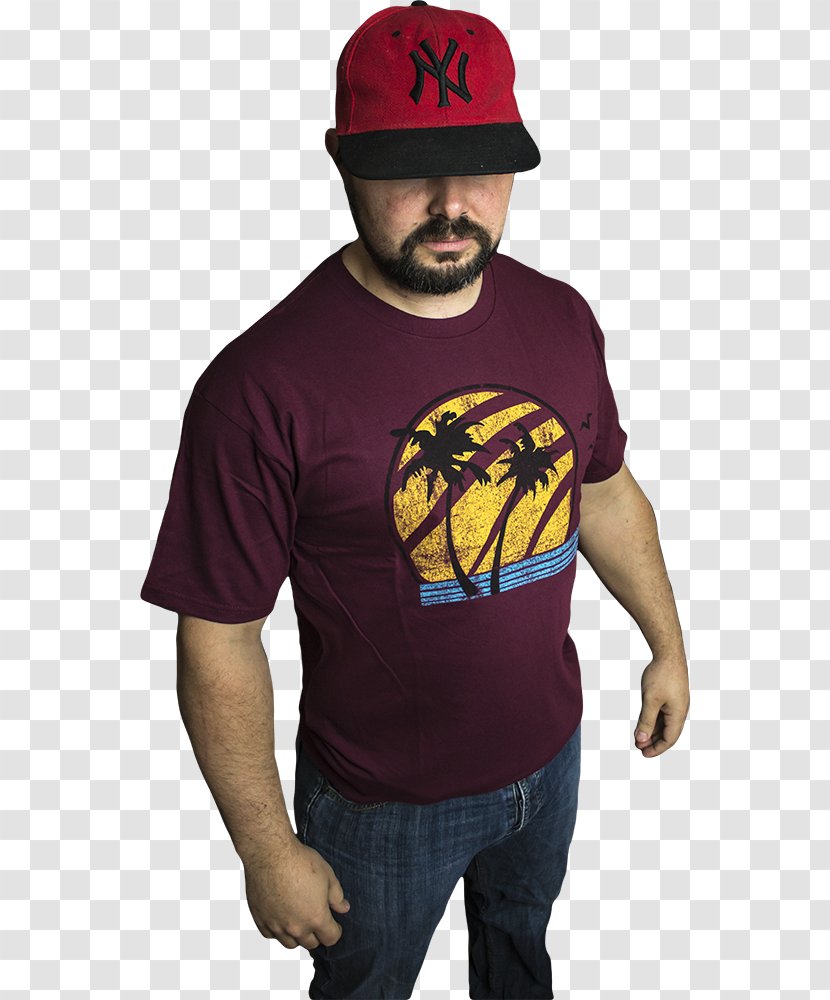 T-shirt Sleeve Beard Maroon Outerwear - Tshirt Transparent PNG