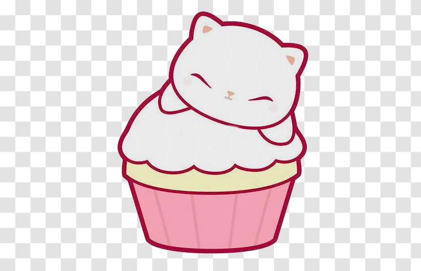 Cupcake Kavaii Cat Drawing Cuteness - Cartoon - Embroidery Needle Transparent PNG