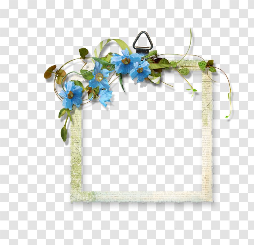 Blue Floral Border - Animation - Purple Transparent PNG