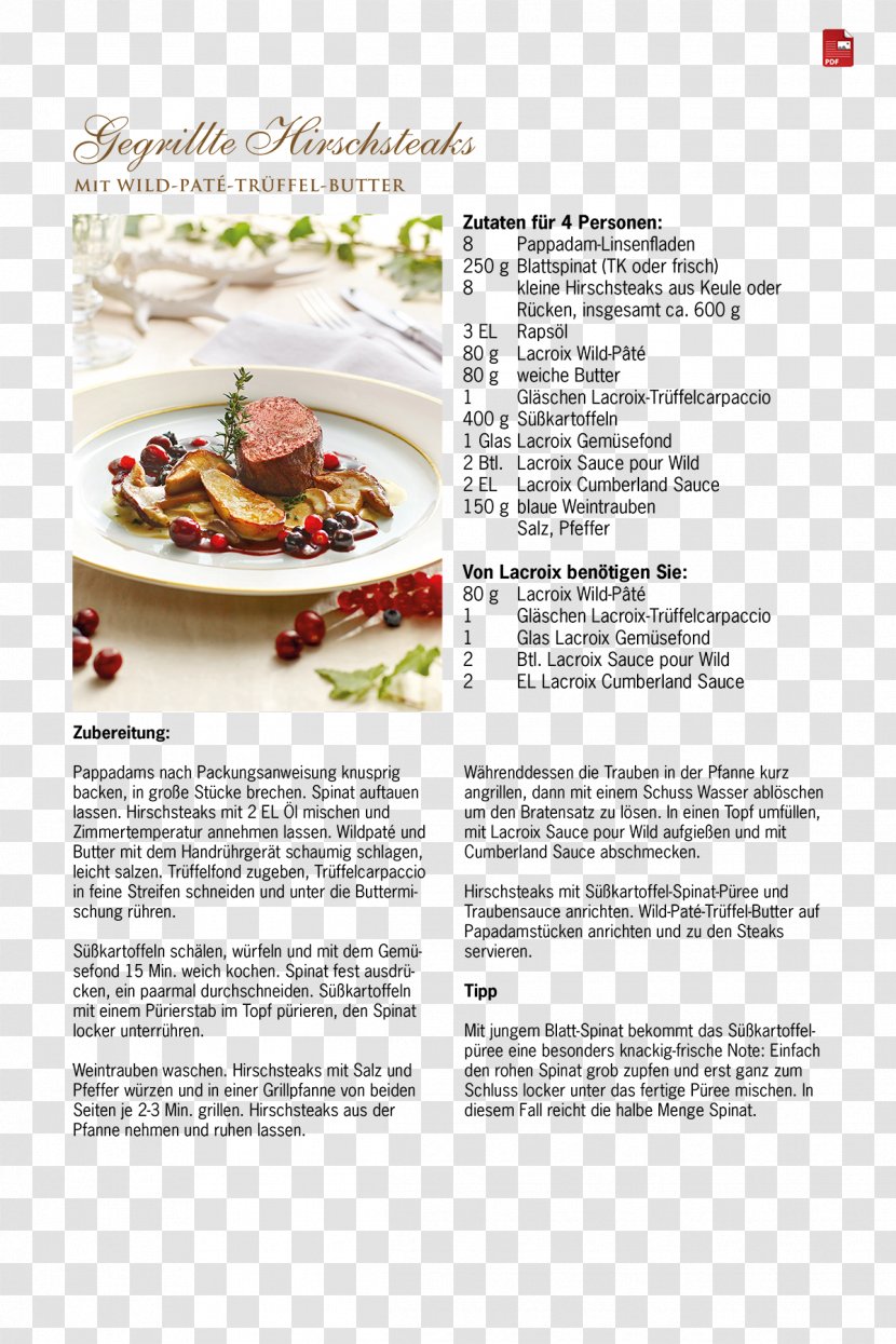 Recipe Cuisine PDF Tarte Flambée Ingredient - Asparagus - Grilled Beef Steak Transparent PNG