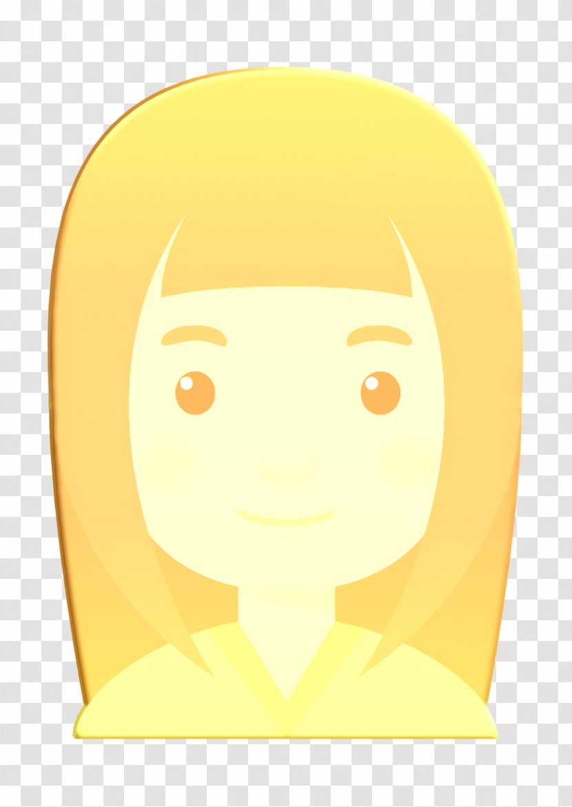 Girl Icon Woman People - Nose - Head Yellow Transparent PNG