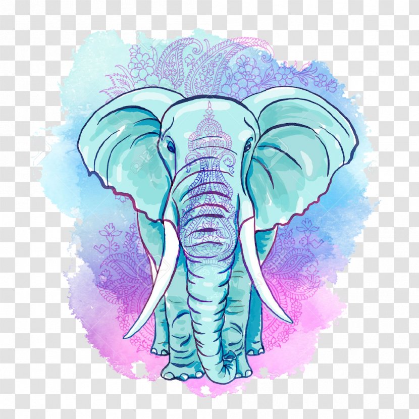 Drawing Watercolor Painting Sketch - Elephant - Design Transparent PNG