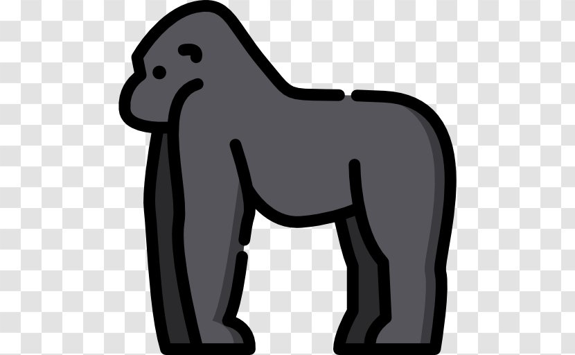 Horse Clip Art - Black And White - Gorilla Vector Transparent PNG