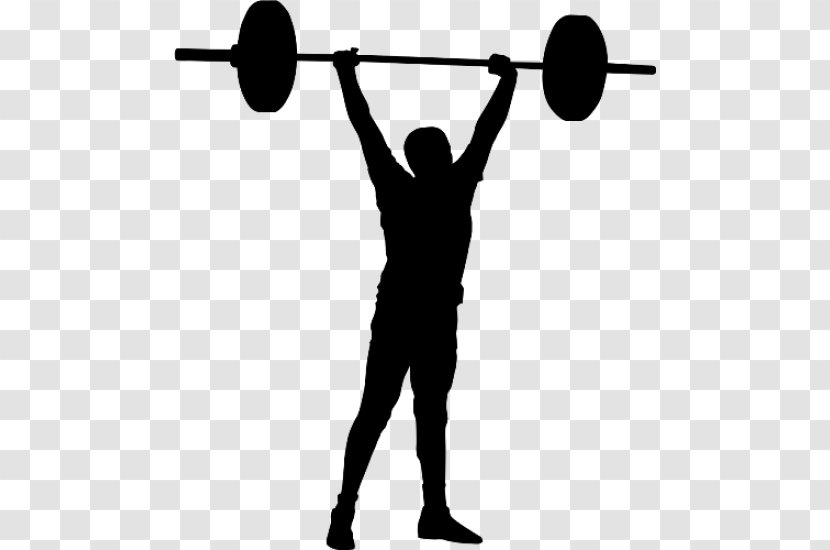 Olympic Weightlifting CrossFit Weight Training Sticker Sport - Black And White - Silhouette Transparent PNG
