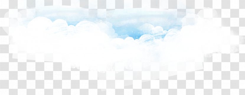 Sky Blue Cloud Watercolor Painting - Azure - Hand Painted With White Clouds Background Transparent PNG