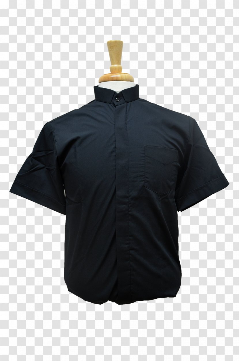 T-shirt Sleeve Outerwear Jacket Button - Black Transparent PNG