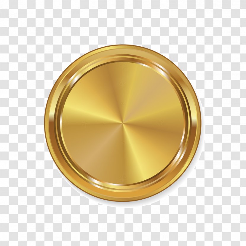 Badge Medal Logo - Metal - Golden Glitter Transparent PNG