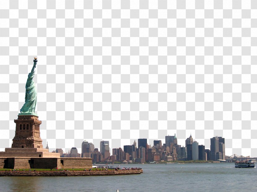 Statue Of Liberty Battery Park New York Harbor Ellis Island Hudson River Transparent PNG