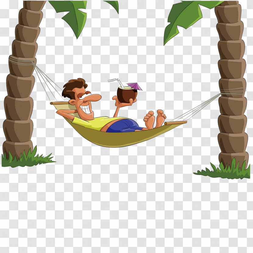 Drawing - Lying On Top Of The Hammock Man Transparent PNG
