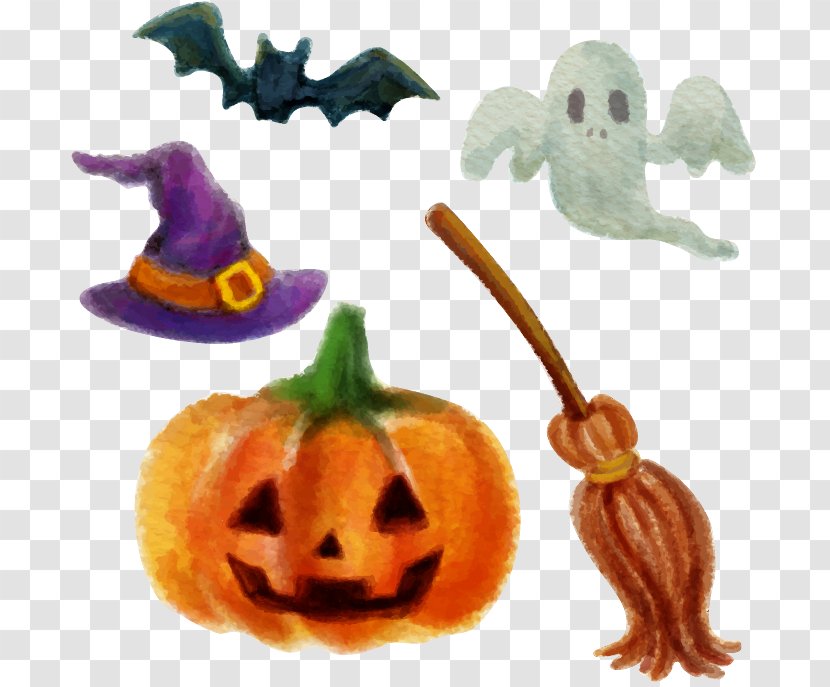 Halloween Jack-o'-lantern Pumpkin - Food - Design Elements Transparent PNG
