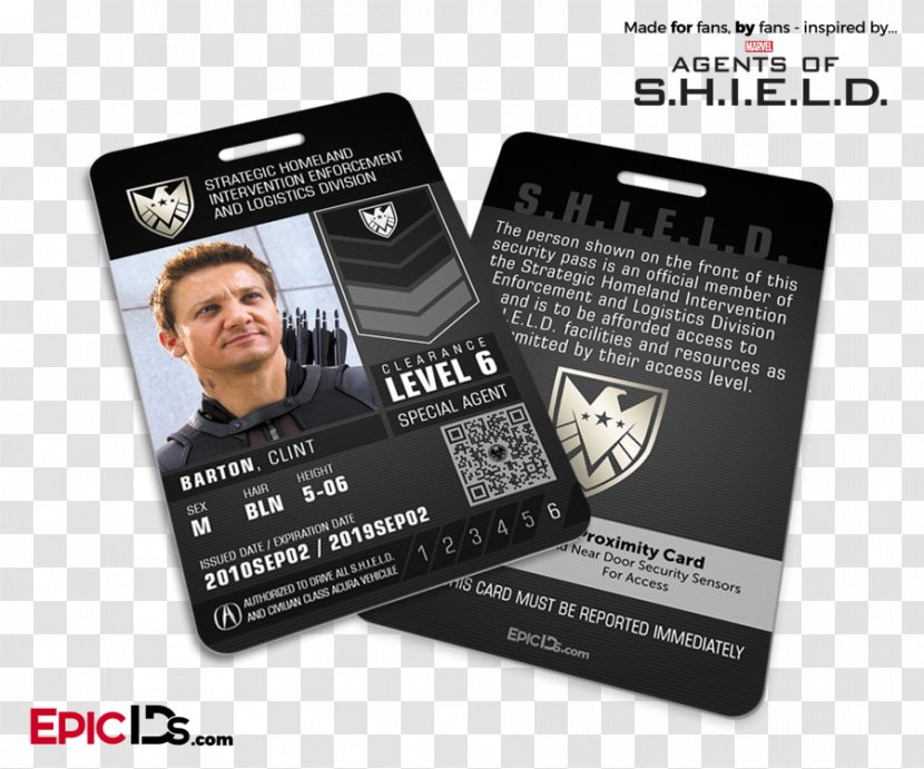 Phil Coulson Maria Hill S.H.I.E.L.D. Identity Document Photo Identification - Clint Barton Transparent PNG