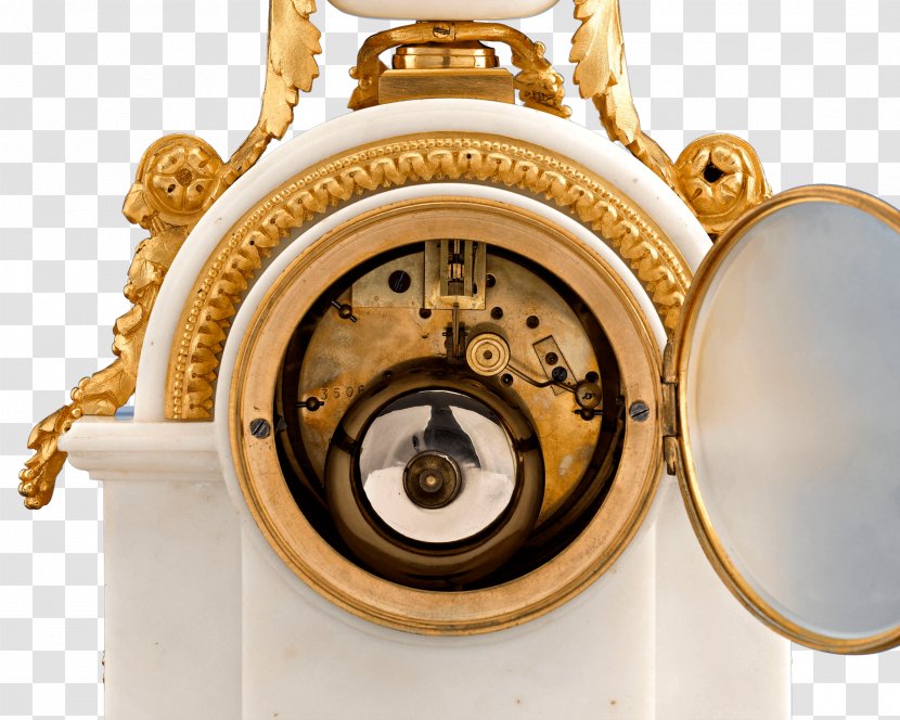 01504 Metal Clock - Brass - Colored Garlands Transparent PNG