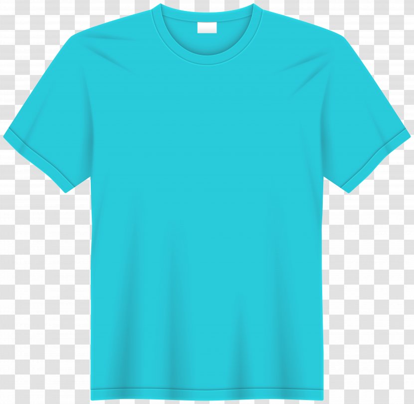 T-shirt Clothing Neckline Crew Neck - Azure - Tshirt Transparent PNG