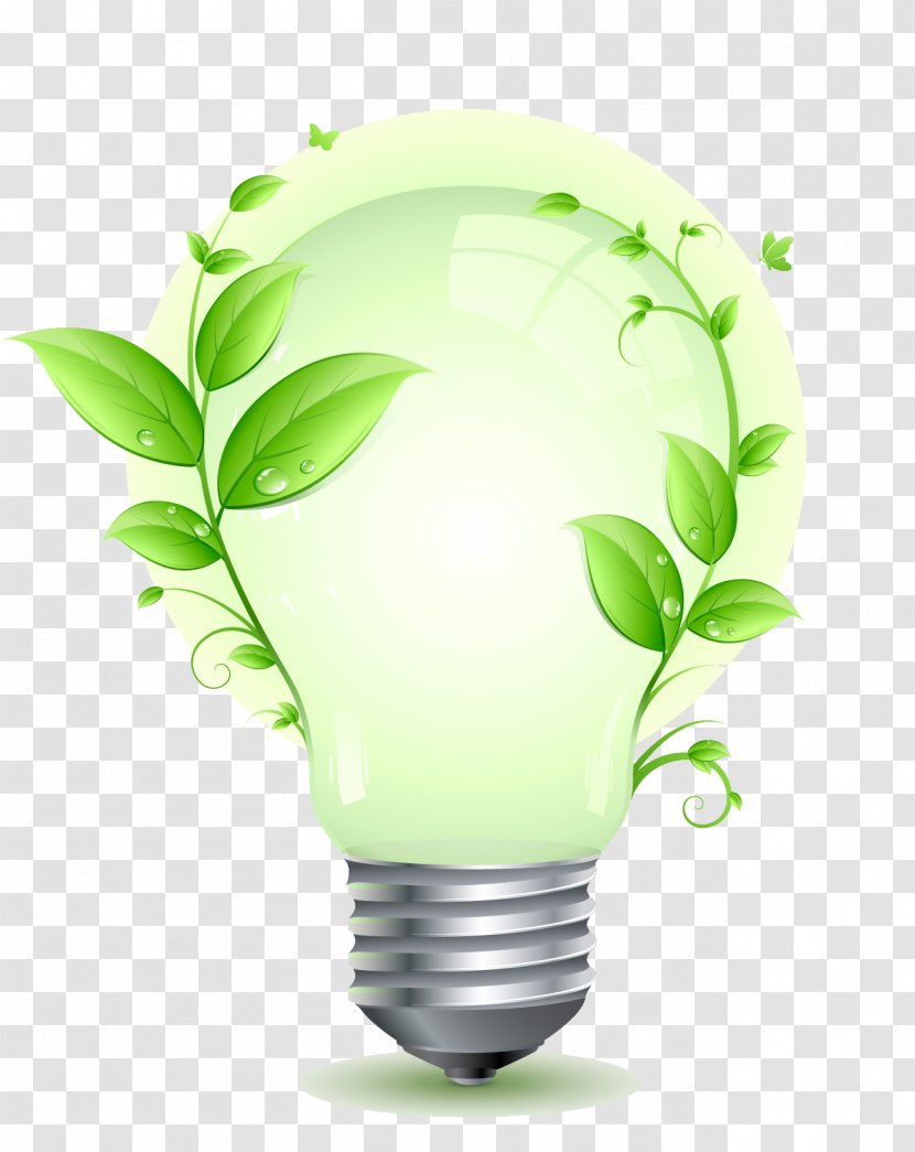 Energy Conservation Efficient Use Incandescent Light Bulb - Flowerpot - Save Electricity Image Transparent PNG